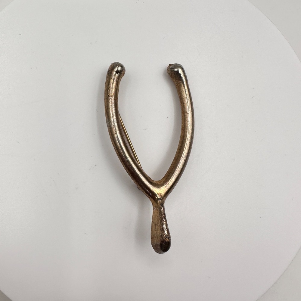 Vintage 80s Gold Tone Minimalist Brooch Pin Women's Classic Fashion Jewelry